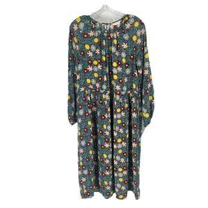 Gorman Daisy Silk Floral Long Sleeve Dress Sz 10 Colorful Whimsical Boho